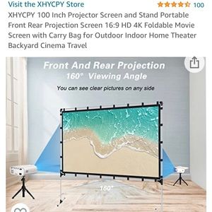 100 inch portable projector screen